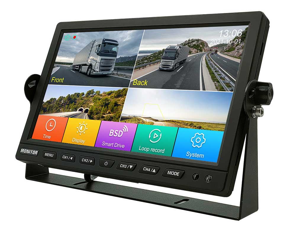 EV-1010MHQ-BSD-TC-MAX-DVR-BSD Blind Spot Monitor Backup Camera System - Hood Removed